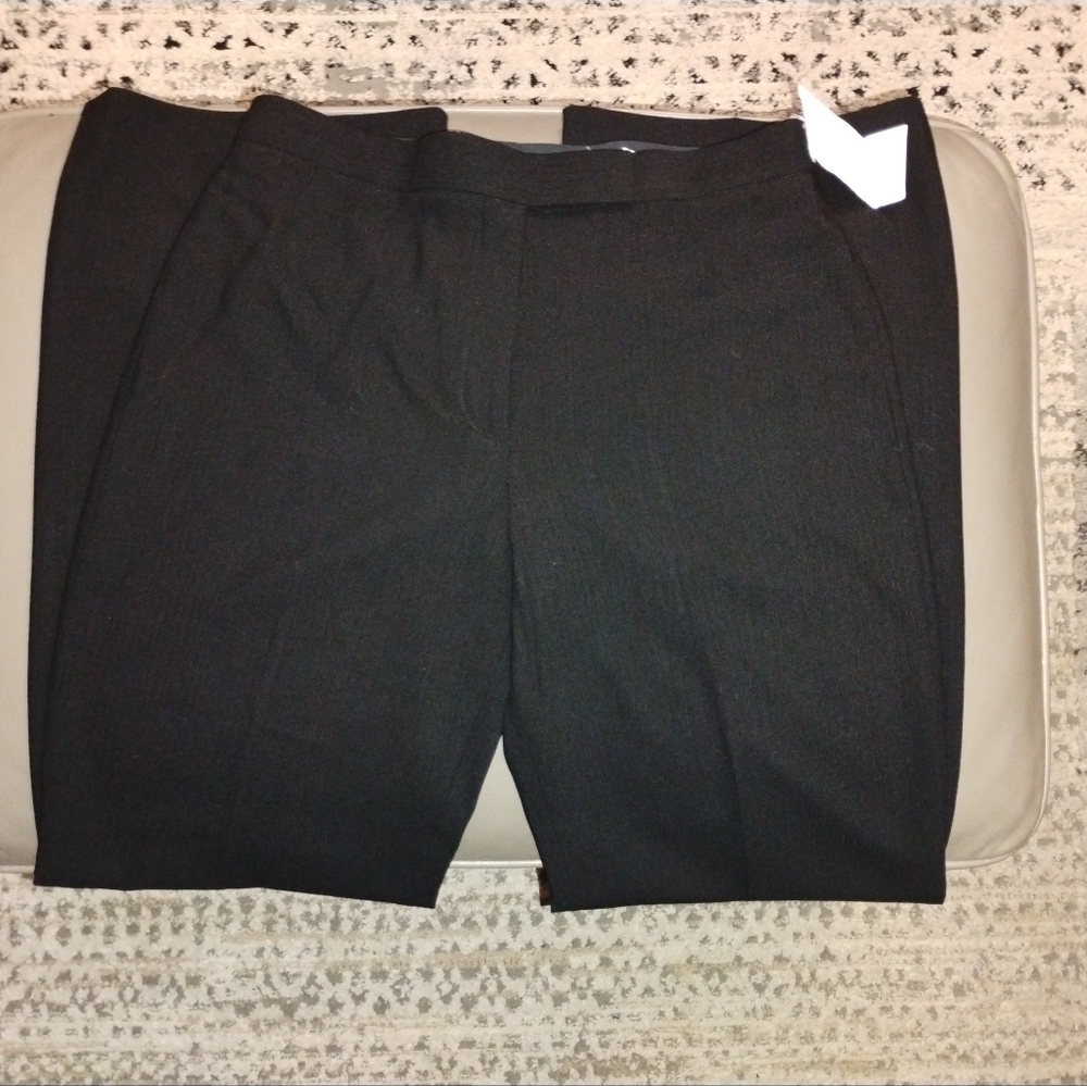 J. Crew Black Tonal Striped Wool Straight Leg Pants Sz 6 NWT - Picture 13 of 14